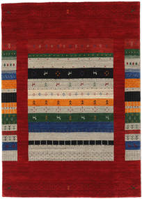 Loribaf Loom Designer 140X200 小 ダークレッド/マルチカラー ウール 絨毯
