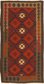 Kilim Maimane Rug 100X191 Brown/Red Wool, Afghanistan Carpetvista