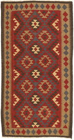 103X193 Alfombra Kilim Maimane Oriental Rojo/Marrón (Lana, Afganistán) Carpetvista