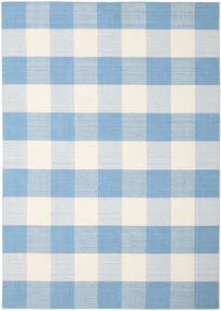 240X340 Check Kilim Teppich - Blau/Weiß Moderner Blau/Weiß (Wolle, Indien)