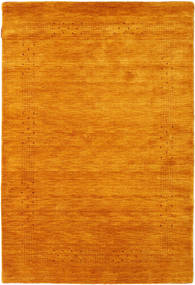  120X180 Plain (Single Colored) Small Loribaf Loom Fine Beta Rug - Gold Wool