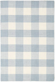 120X180 絨毯 Check キリム - ライトブルー/オフホワイト モダン ライトブルー/オフホワイト (インド)