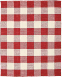Check Kilim Rug - Red/White 190X240 Red/White Wool, India