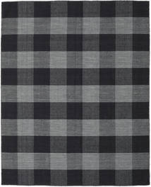  190X240 Checkered Check Kilim Rug - Black/Dark Grey Wool