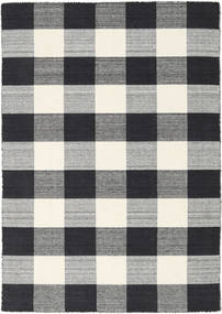  140X200 Checkered Small Check Kilim Rug - Black/White