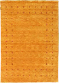  140X200 Plain (Single Colored) Small Loribaf Loom Fine Delta Rug - Gold Wool