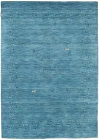 Loribaf Loom Fine Alfa 140X200 Small Blue Plain (Single Colored) Wool Rug