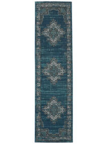 Vintage Vega 80X300 Small Dark Blue/Turquoise Medallion Runner Rug