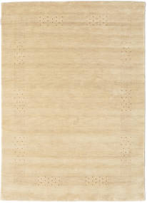  140X200 Plain (Single Colored) Small Loribaf Loom Fine Beta Rug - Beige Wool, 