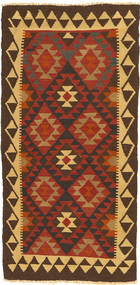 Kelim Maimane Teppich 95X190 Braun/Orange Wolle, Afghanistan Carpetvista