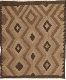  Persischer Kelim Teppich 158X190 Orange/Braun (Wolle, Persien/Iran)