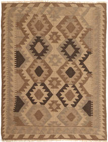  Orientalischer Kelim Teppich 146X194 Orange/Braun Wolle, Persien/Iran Carpetvista