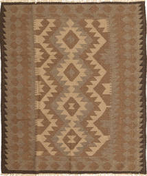 153X186 Kelim Teppich Orientalischer Orange/Braun (Wolle, Persien/Iran) Carpetvista