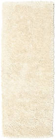 80X200 Einfarbig Klein Stick Saggi Teppich - Naturweiß Wolle