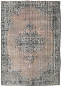 Colored Vintage Rug 196X286 Grey/Beige Wool, Turkey Carpetvista