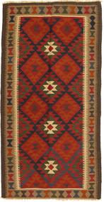 Kelim Maimane Teppich 101X197 Braun/Rot Wolle, Afghanistan Carpetvista