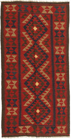 99X196 러그 오리엔탈 킬림 마이마네 갈색/빨간색 (울, 아프가니스탄) Carpetvista