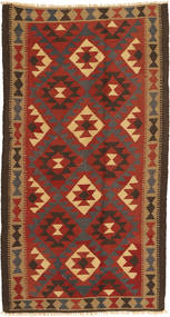 絨毯 キリム マイマネ 102X189 レッド/茶色 (ウール, アフガニスタン)
