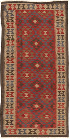 Kelim Maimane Teppich 97X194 Braun/Rot Wolle, Afghanistan Carpetvista