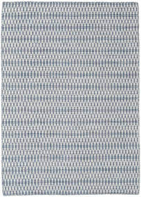  140X200 Egyszínű Kicsi Kilim Long Stitch Szőnyeg - Kék Gyapjú