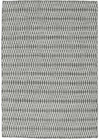 140X200 絨毯 キリム Long Stitch - ブラック/グレー モダン ブラック/グレー (ウール, インド)