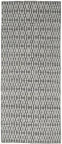 Tapete Kilim Long Stitch - Cinza Escuro 80X200 Passadeira Cinza Escuro (Lã, Índia)