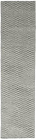 Kelim Honey Comb Teppich - Grau 80X340 Läufer Grau Wolle, Indien