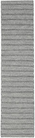 80X340 Kelim Long Stitch Teppich - Schwarz/Grau Moderner Läufer Schwarz/Grau (Wolle, Indien)