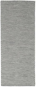  80X200 幾何学模様 小 キリム Honey Comb 絨毯 - ライトグレー ウール