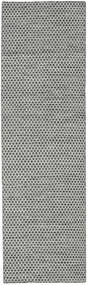 80X290 絨毯 キリム Honey Comb - ブラック/グレー モダン 廊下 カーペット ブラック/グレー (ウール, インド)