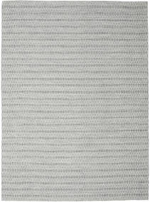  290X390 Cor Única Grande Kilim Long Stitch Tapete - Cinza Escuro Lã