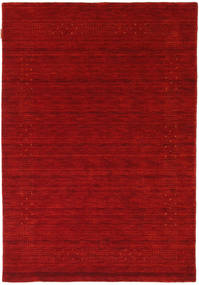  120X180 Plain (Single Colored) Small Loribaf Loom Fine Beta Rug - Red Wool