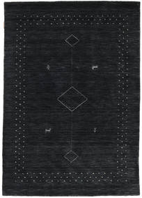 Loribaf Loom Fine Alfa 120X180 Small Black/Grey Plain (Single Colored) Wool Rug