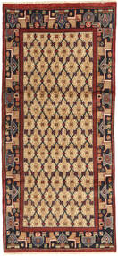 絨毯 オリエンタル ハマダン 95X210 廊下 カーペット ベージュ/レッド (ウール, ペルシャ/イラン)