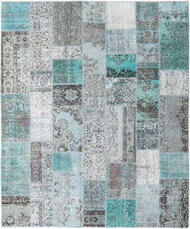  Patchwork Rug 253X303 Wool Grey/Light Blue Large Carpetvista