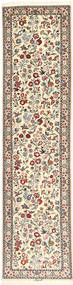  Perzsa Isfahan Selyemfonal Szőnyeg 75X315 Bézs/Barna