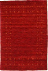  120X180 Plain (Single Colored) Small Loribaf Loom Fine Delta Rug - Red Wool