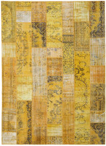 272X375 Patchwork Teppich Moderner Orange/Gelb Großer (Wolle, Türkei) Carpetvista