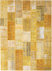 275X374 Patchwork Teppich Moderner Orange/Gelb Großer (Wolle, Türkei) Carpetvista