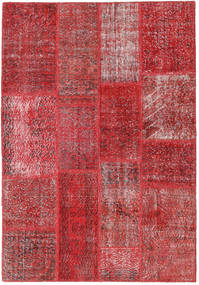  Patchwork Rug 144X207 Wool Red Small Carpetvista