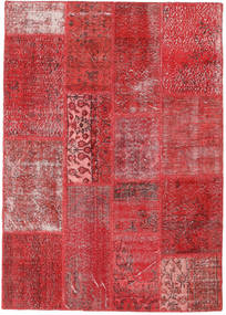 142X200 絨毯 パッチワーク モダン レッド (ウール, トルコ) Carpetvista