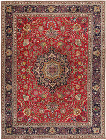  Persisk Tabriz Patina Teppe 300X395 Rød/Mørk Rød Stort (Ull, Persia/Iran)