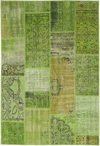 158X232 Tapete Patchwork Moderno Verde (Lã, Turquia) Carpetvista