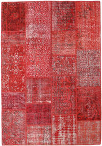 158X229 Patchwork Teppich Moderner Rot (Wolle, Türkei) Carpetvista