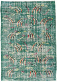  Colored Vintage Rug 189X258 Wool Green/Grey Carpetvista