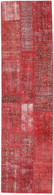  Patchwork Rug 82X303 Wool Red Small Carpetvista