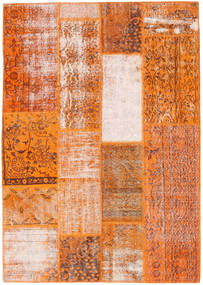  141X200 Patchwork Teppich Orange/Beige Türkei Carpetvista