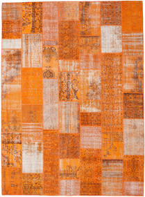  Patchwork Rug 273X374 Wool Orange/Beige Large Carpetvista