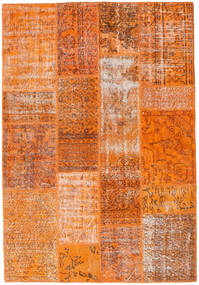 141X204 Patchwork Teppich Orange/Beige Türkei Carpetvista
