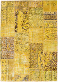 162X232 Patchwork Teppich Moderner Gelb/Orange (Wolle, Türkei) Carpetvista